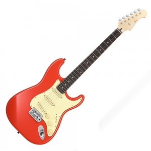 Donner elektromos gitár, ST forma, piros